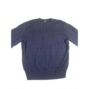 Jos. A. Bank Executive Collection Blue Cableknit Men's XL 100% Cotton Sweater